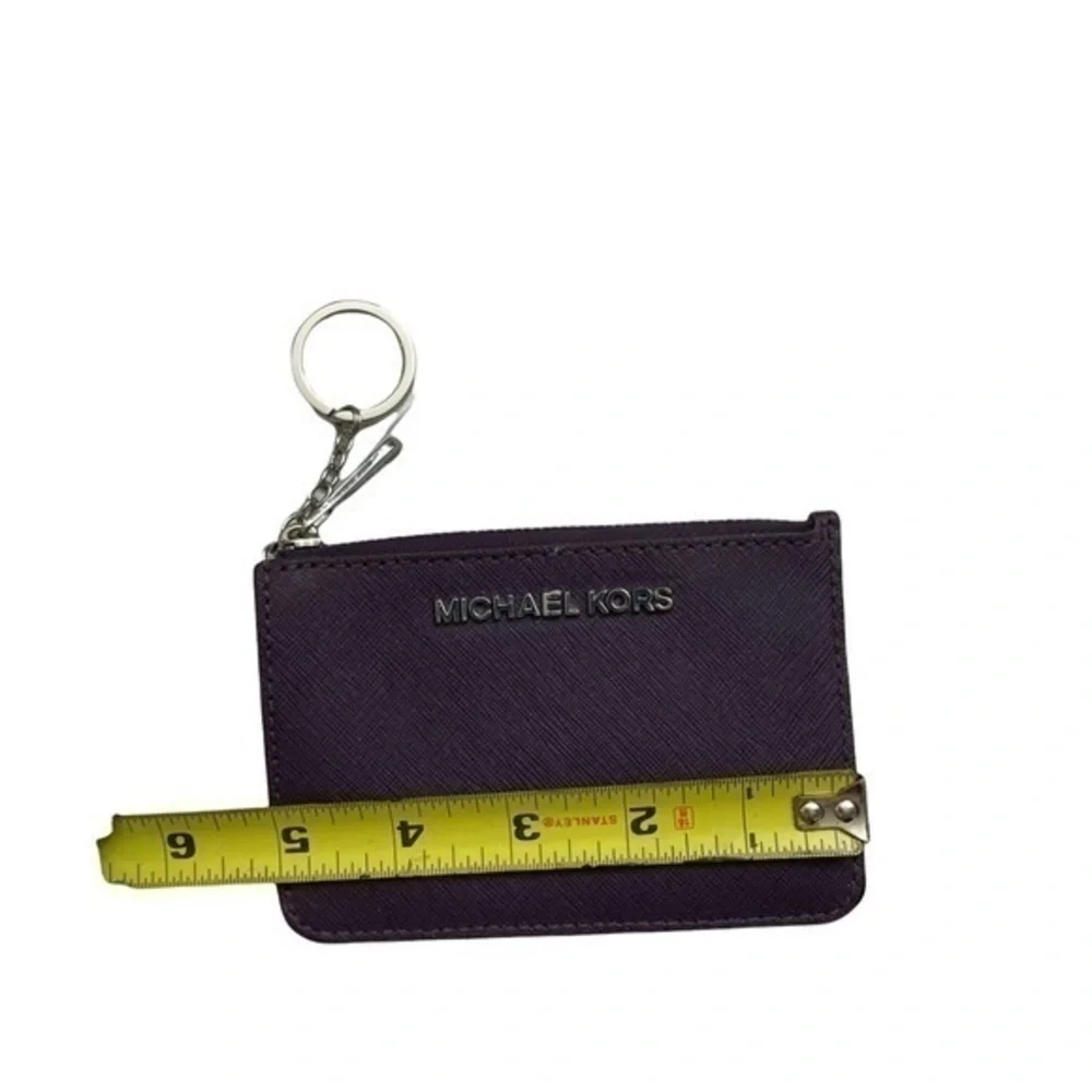 Michael Kors purple/silver ID card key ring wallet